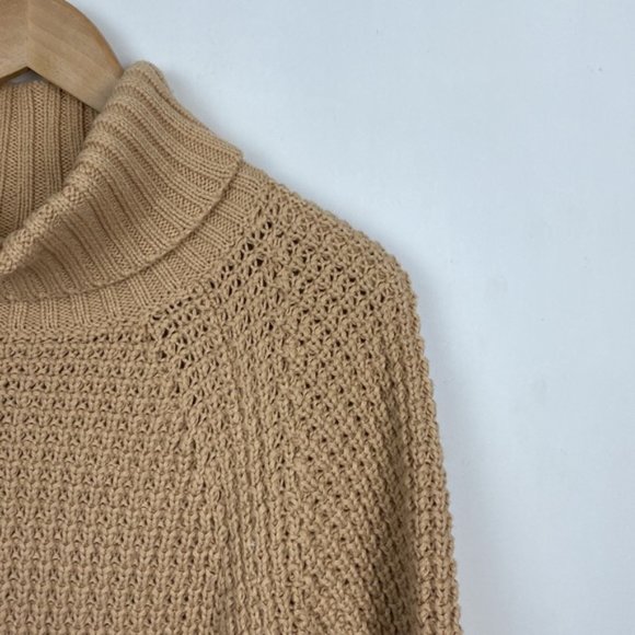 J.Crew S/M Knitted Tunic Sweater Turtleneck Tan - Picture 6 of 13